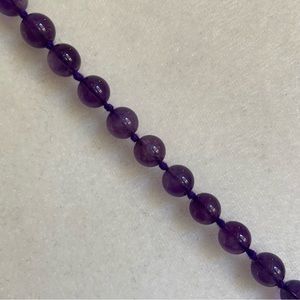 Beautiful Authentic Amethyst 7mm Bead Necklace - 32”